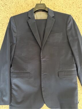 Express Men’s Navy Blue Two-Button Blazer & Suit Pants